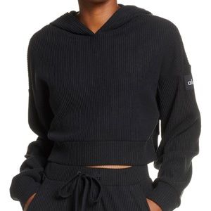 Alo Yoga Ribbed Crop Hoodie